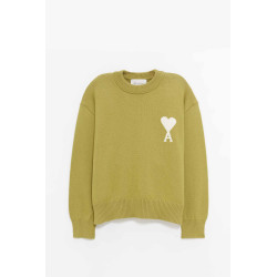 AMI MATCHA ECRU CREWNECK SWEATER